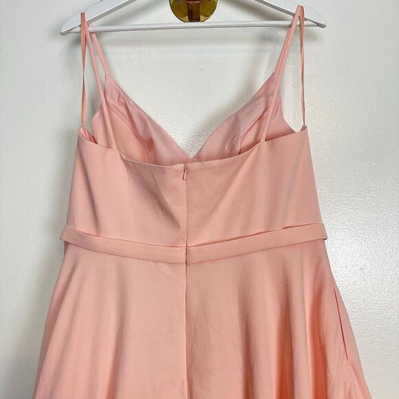 MAC DUGGAL V-Neck Sleeveless A-Line Fully Lined Ball Gown in Blush Size US 14 - Picture 8 of 9